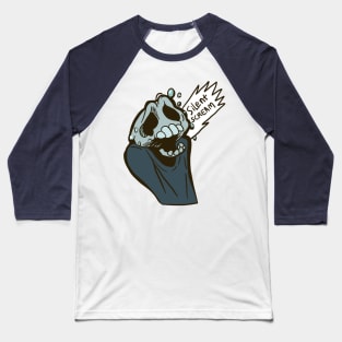 Skully Silent Scream of terror Baseball T-Shirt